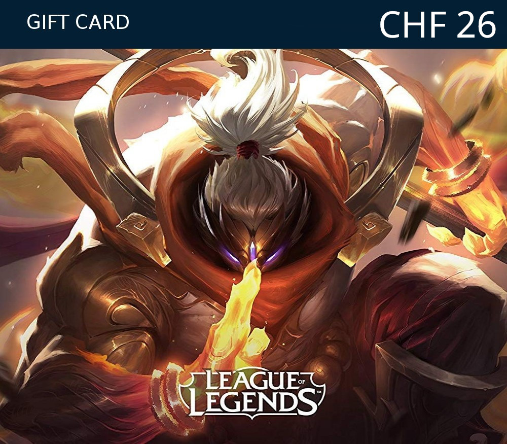 League of Legends 26 CHF Предоплаченная RP карта CH