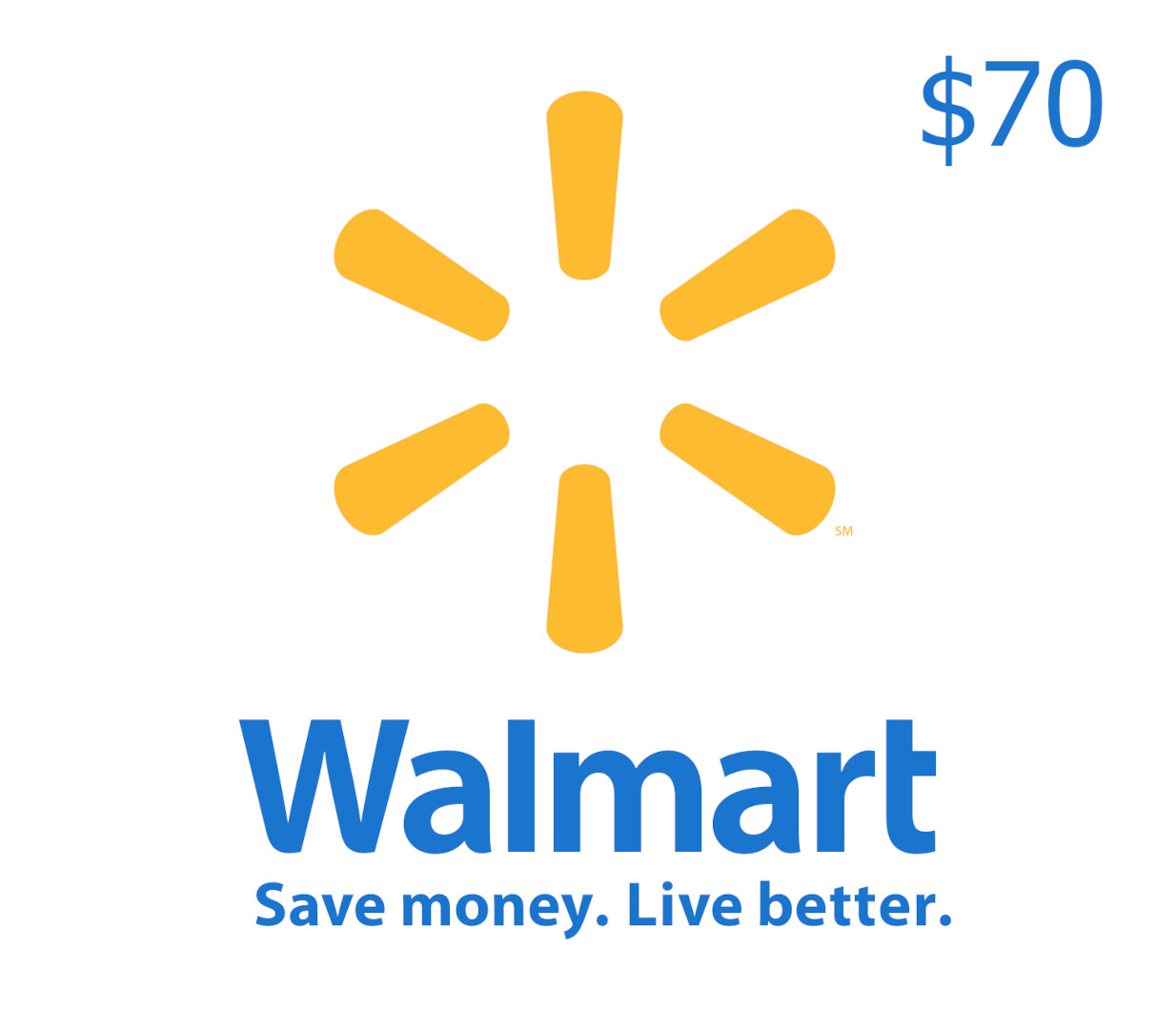 Walmart USD 70 Подарочная карта US