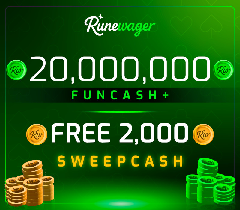Runewager 20000000 Fun Cash + FREE 2000 Sweep Cash