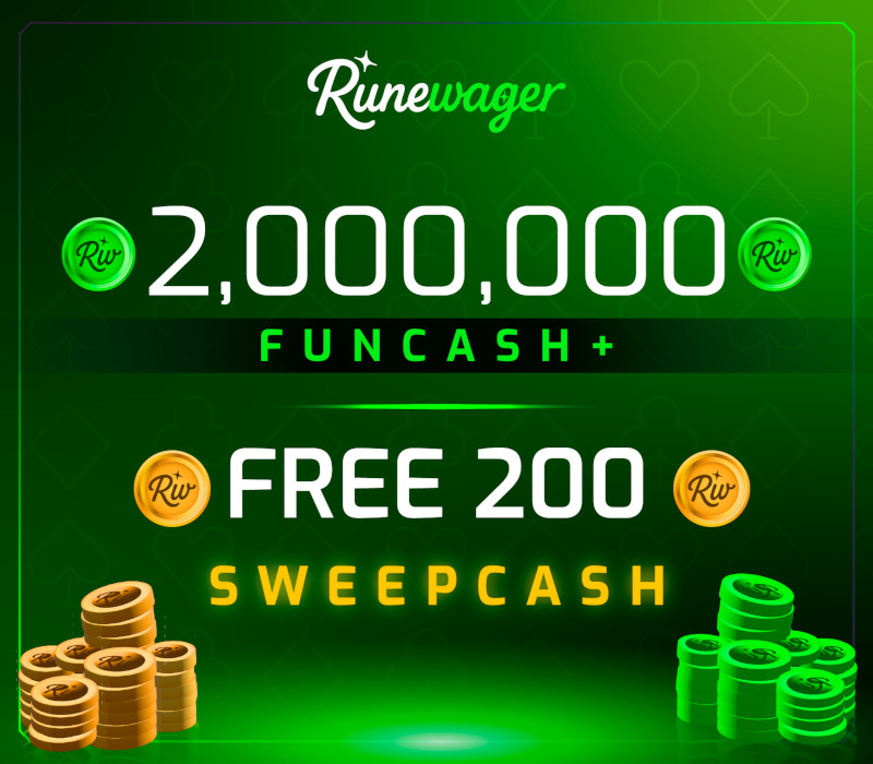 Runewager 2000000 Fun Cash + FREE 200 Sweep Cash