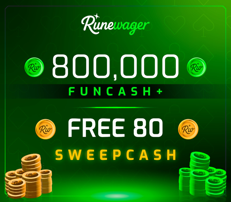 Runewager 800000 Fun Cash + FREE 80 Sweep Cash