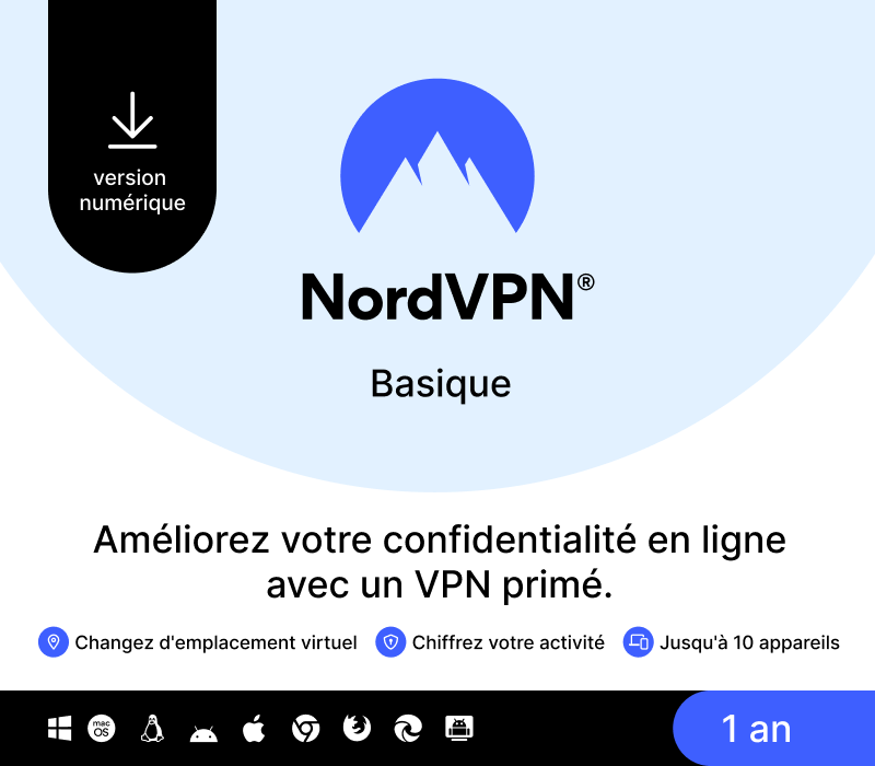 NordVPN Basic FR Key (1 Year / 10 Devices)