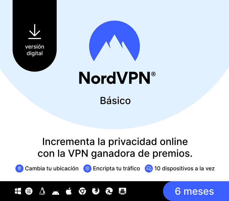 NordVPN Basic ES Key (6 мес. / 10 Devices)