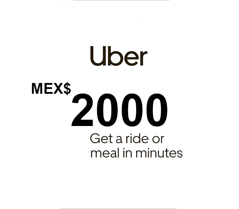 Uber MXN 2000 Подарочная карта MX