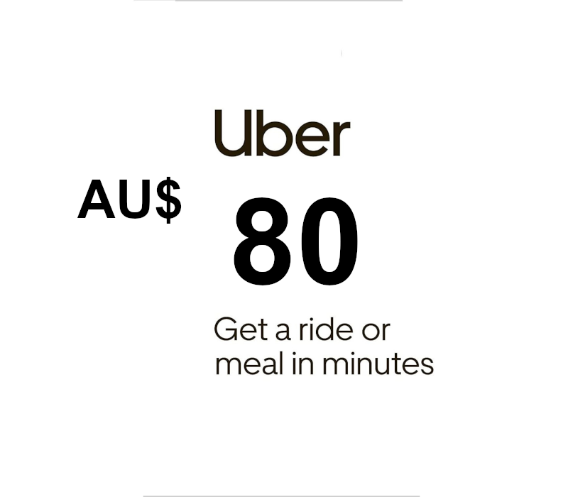 Uber AUD 80 Подарочная карта AU