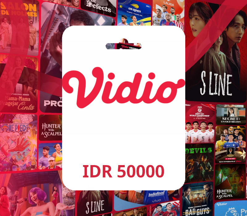 Vidio.com IDR 50000 Подарочная карта ID