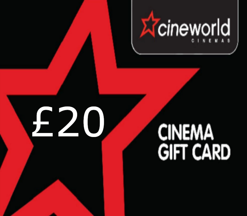 Cineworld Cinema £20 Подарочная карта UK