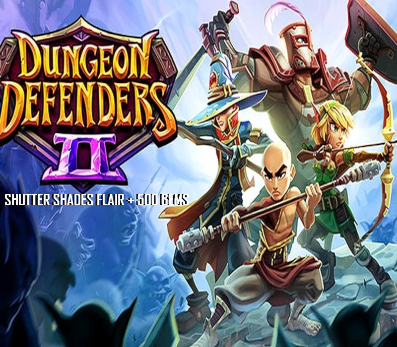 Dungeon Defenders II: 500 Gems + Shutter Shades Flair DLC Digital Download Ключ