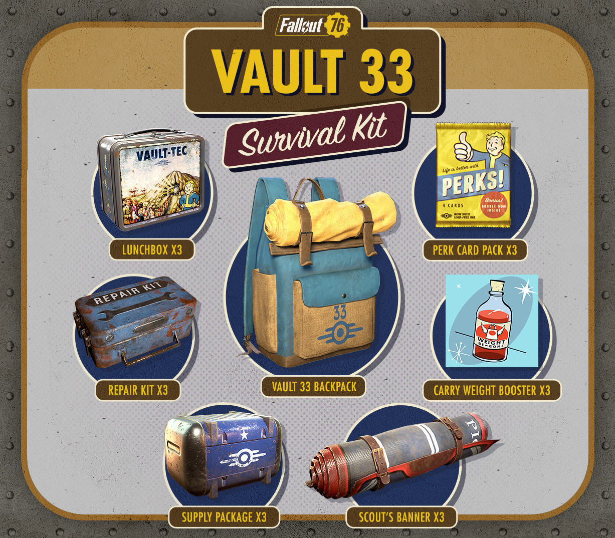 Fallout 76 - Vault 33 Survival Pack DLC XBOX One / Xbox Series X|S Ключ