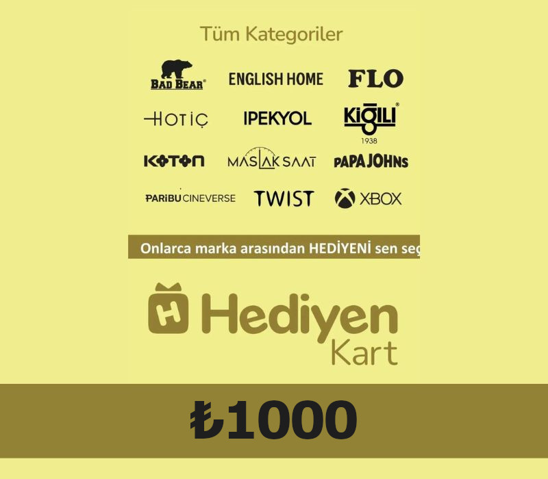 Hediyen KART - All Access ₺1000 Подарочная карта TR