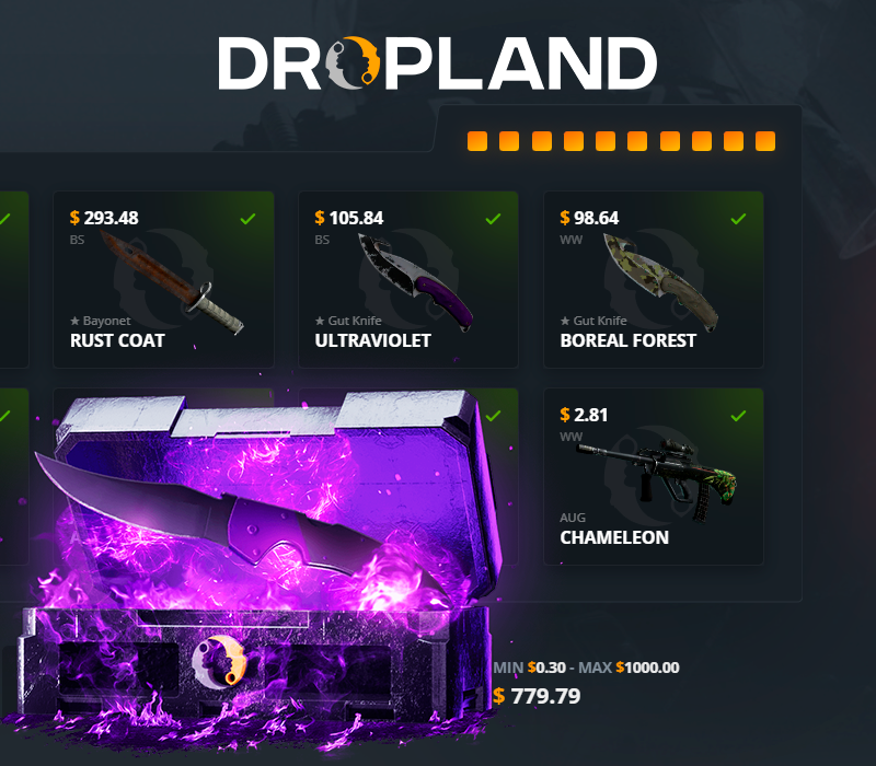 MIL SPEC VS. FALCHION KNIFE Random CS2 Skin Case Dropland.net Ключ
