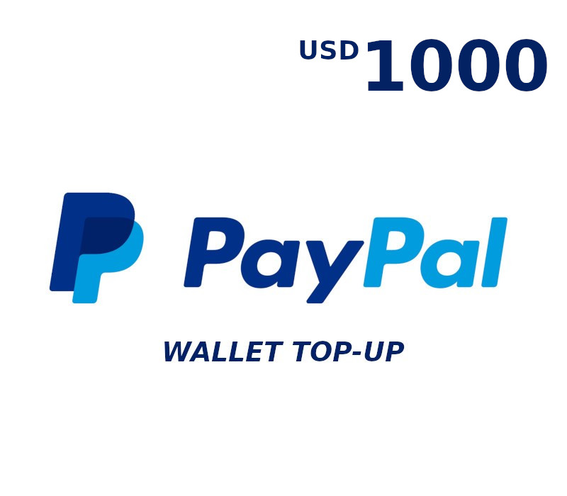 PayPal Wallet 1000 USD Top Up US
