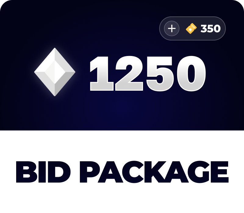 SkinAuctions 1250 Bids + 350 Bonus Bids Package