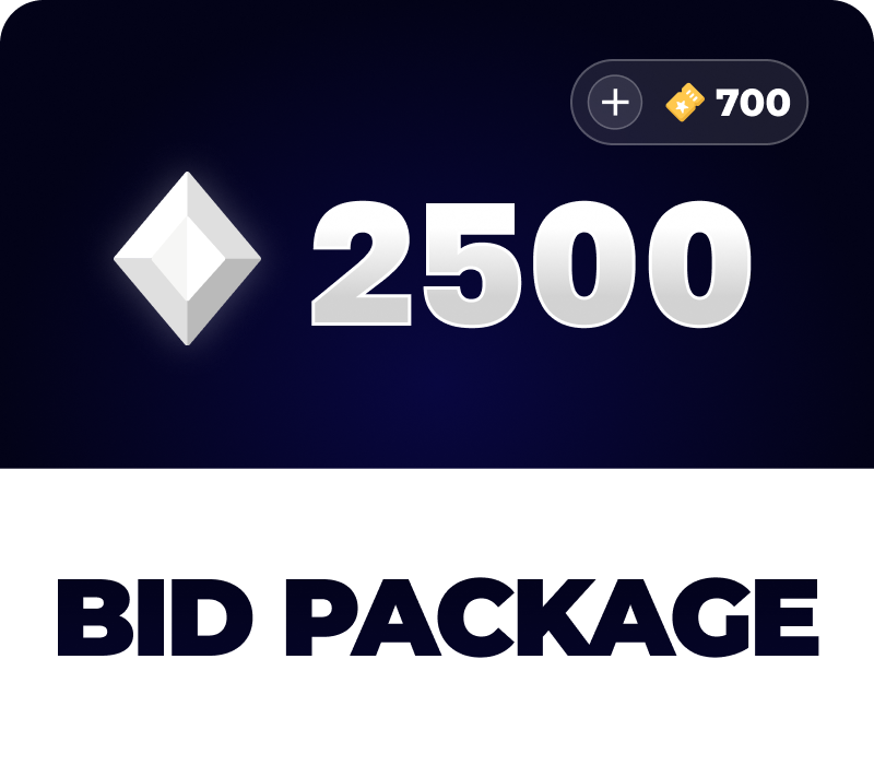 SkinAuctions 2500 Bids + 700 Bonus Bids Package