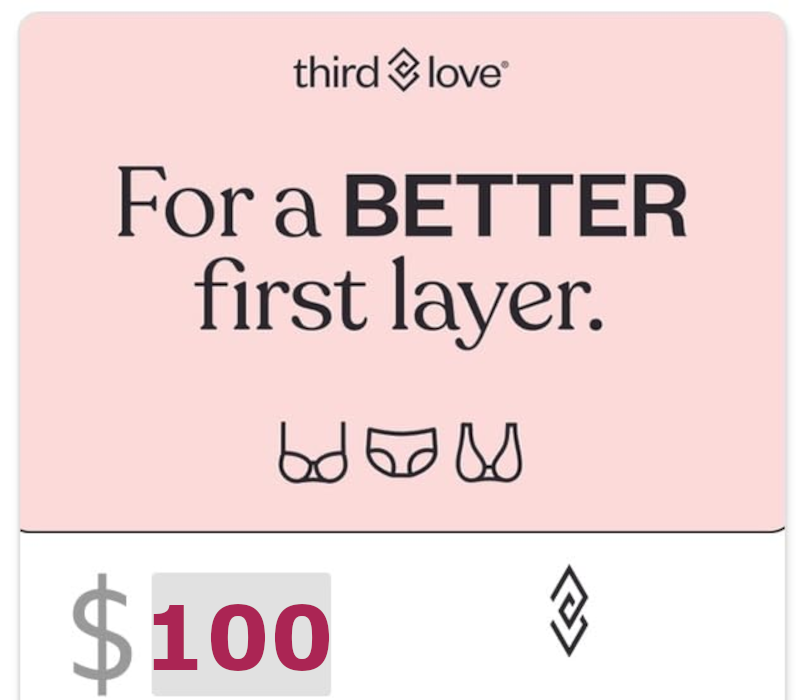 ThirdLove $100 Подарочная карта US