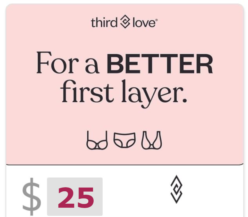 ThirdLove $25 Подарочная карта US