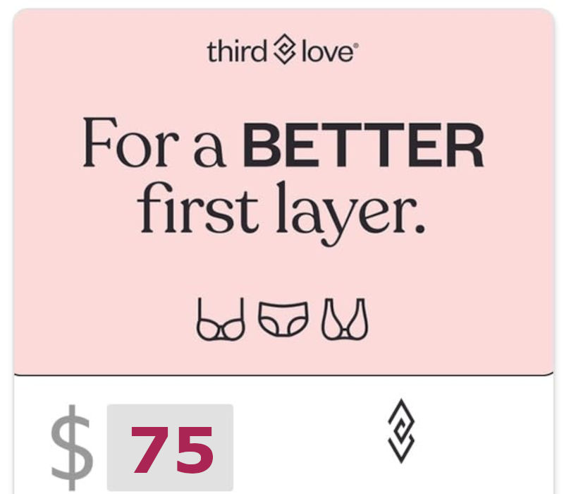 ThirdLove $75 Подарочная карта US