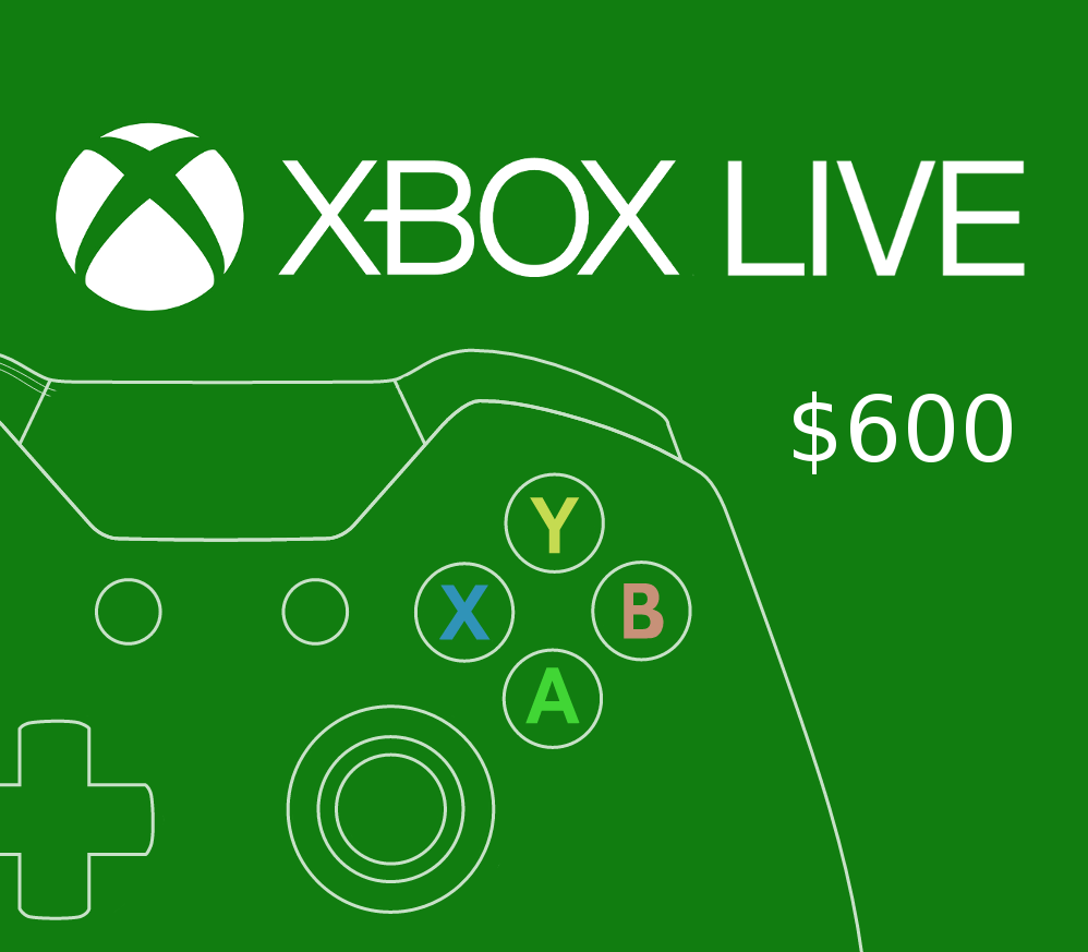 XBOX Live $600 Предоплаченная карта MX