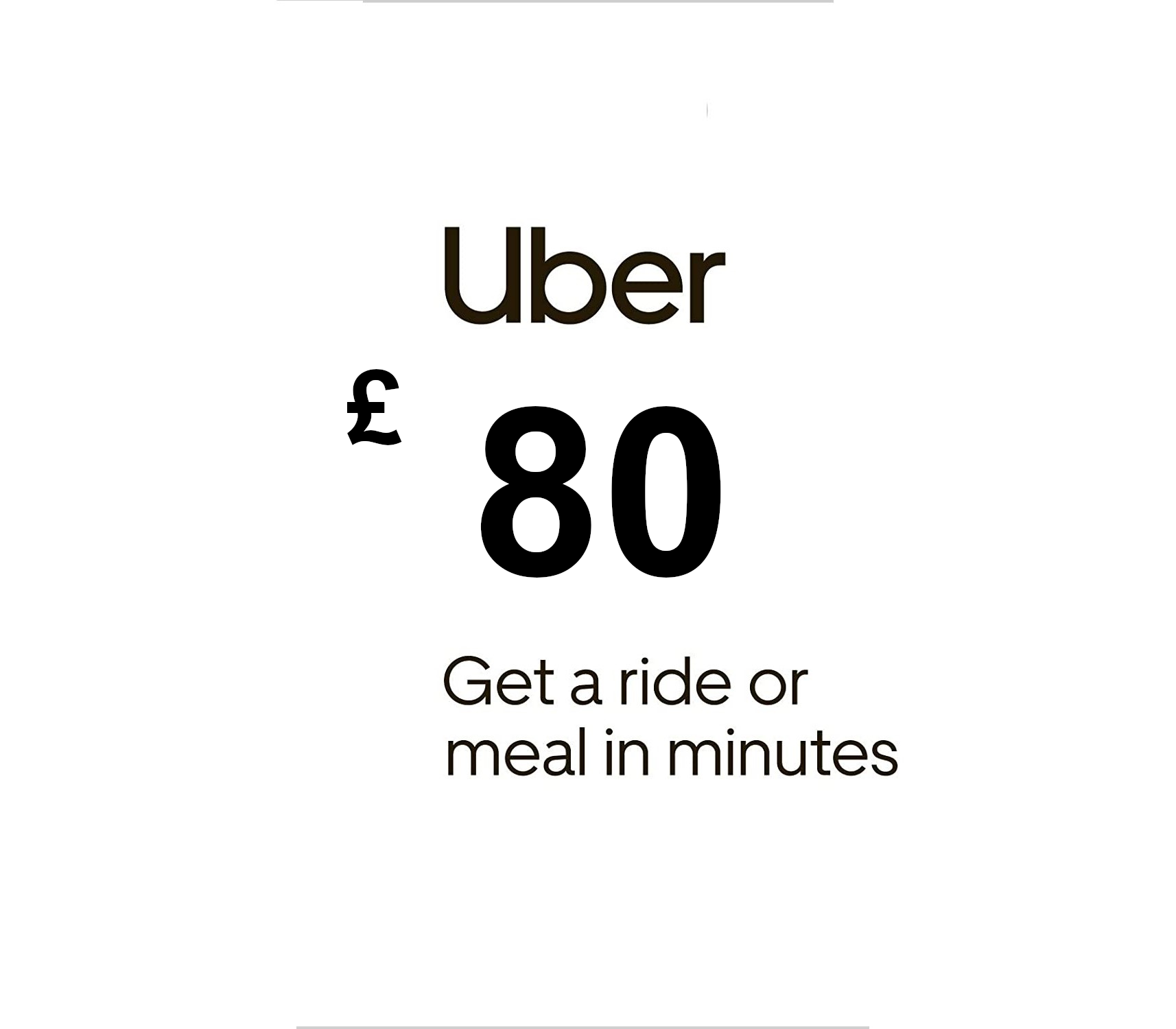 Uber £80 UK Подарочная карта