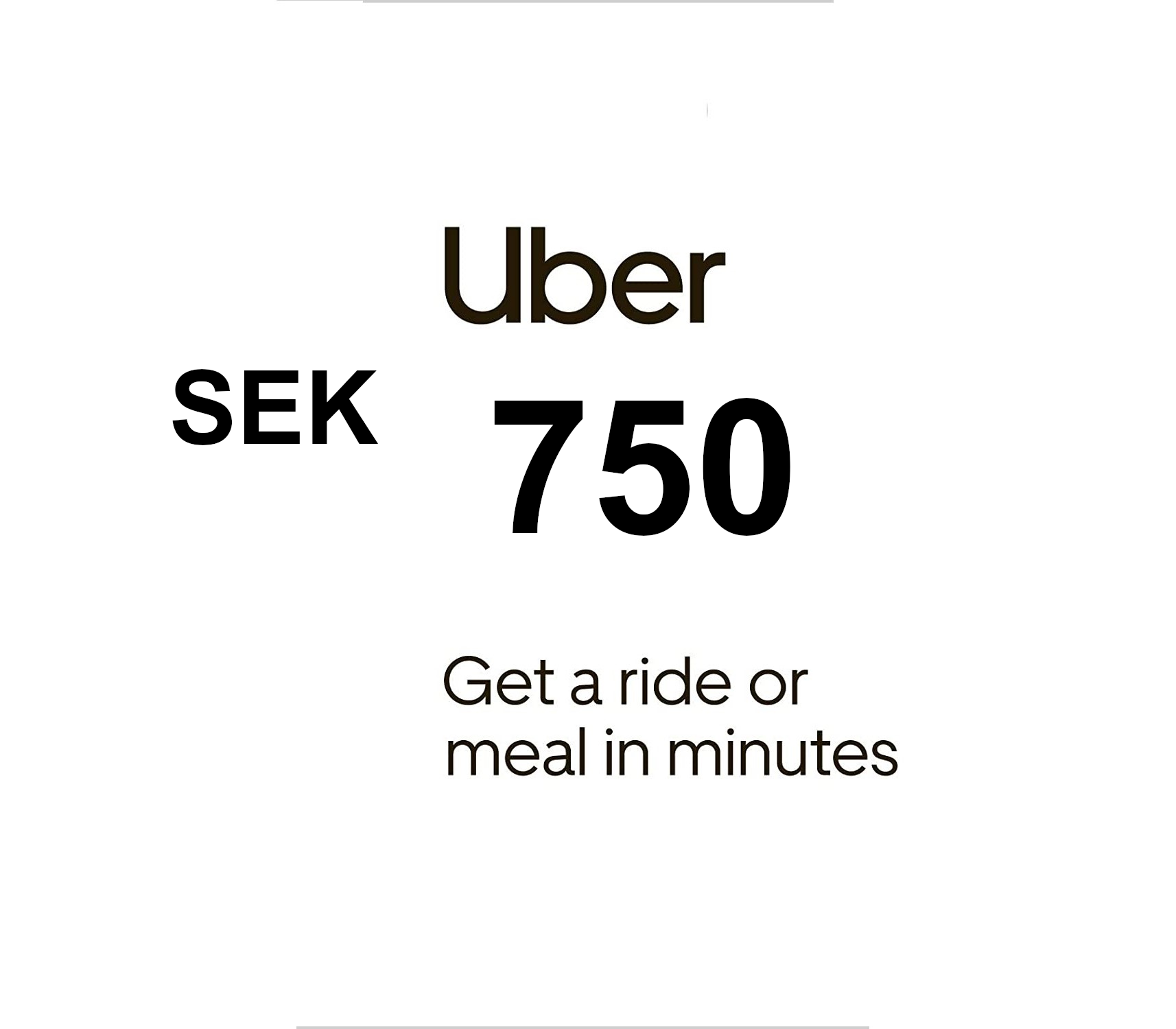 Uber 750 SEK Voucher SE