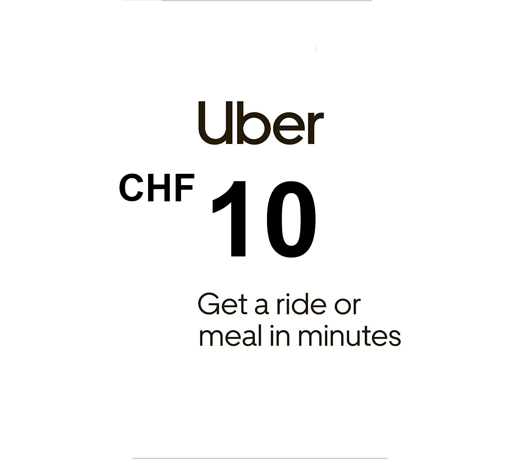 Uber 10 CHF CH Подарочная карта