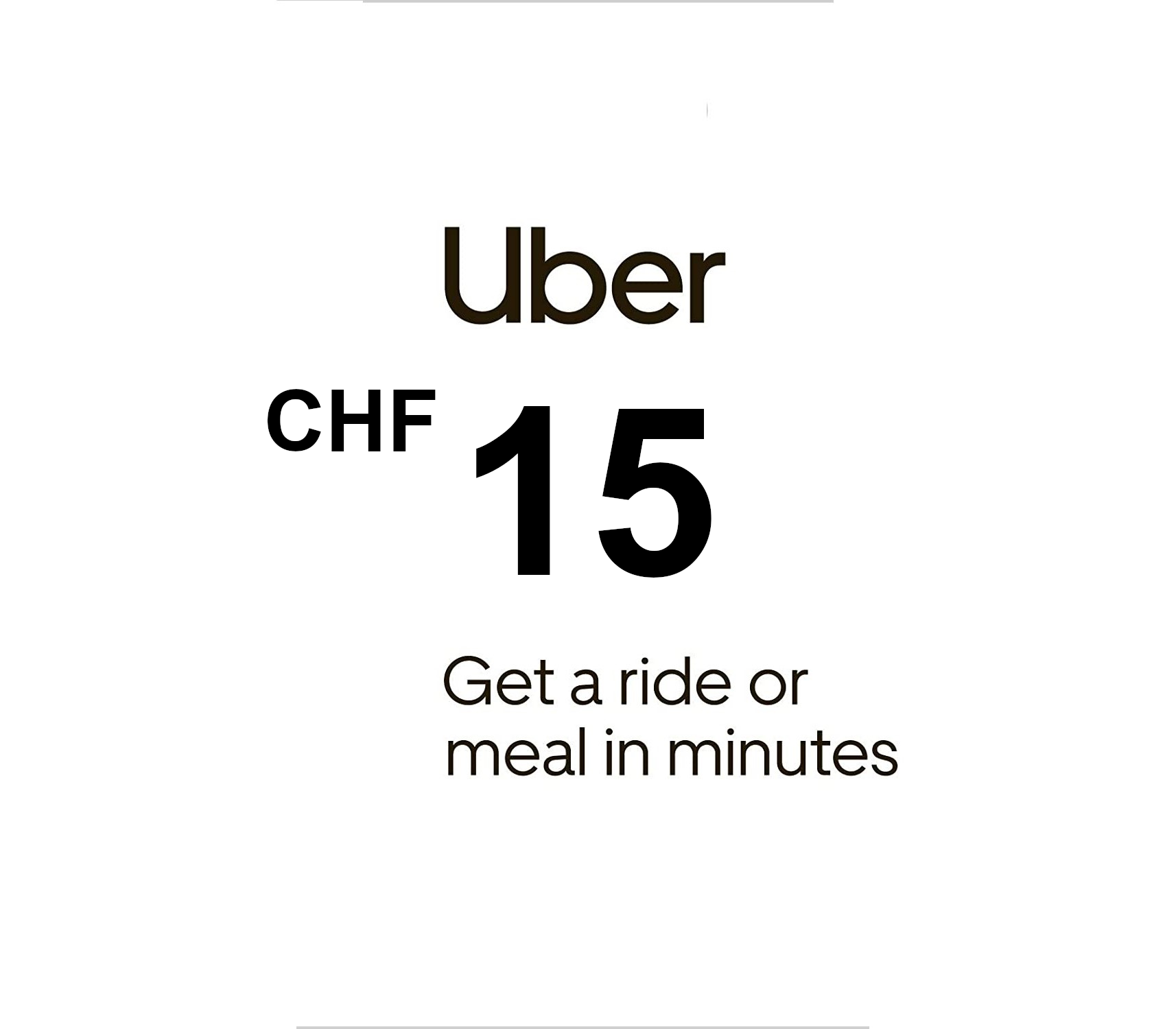 Uber 15 CHF CH Подарочная карта