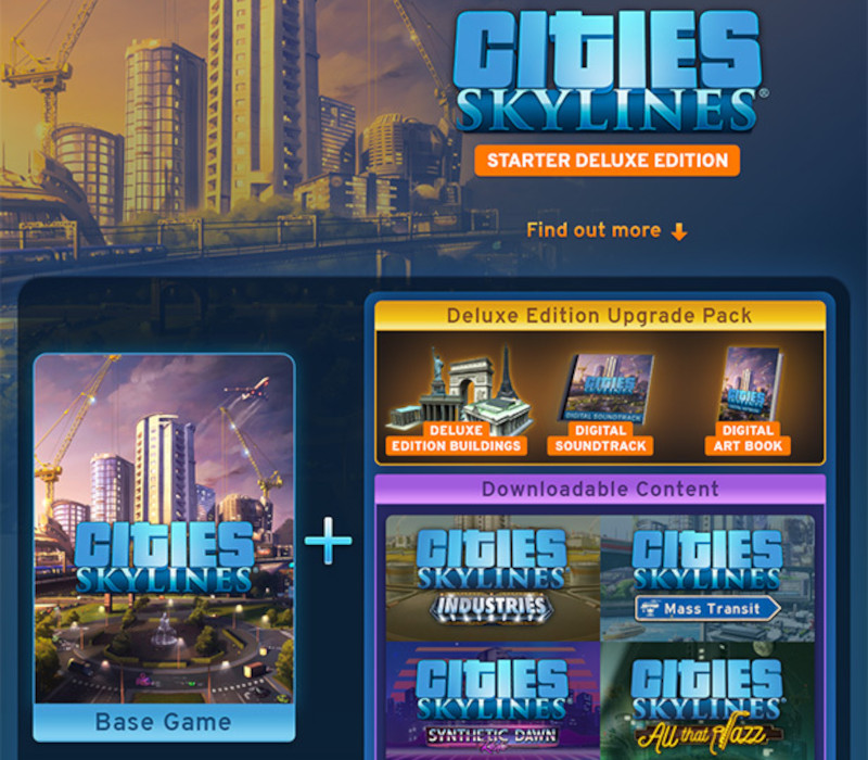 Cities: Skylines Starter Deluxe-издание Набор PC Steam Ключ
