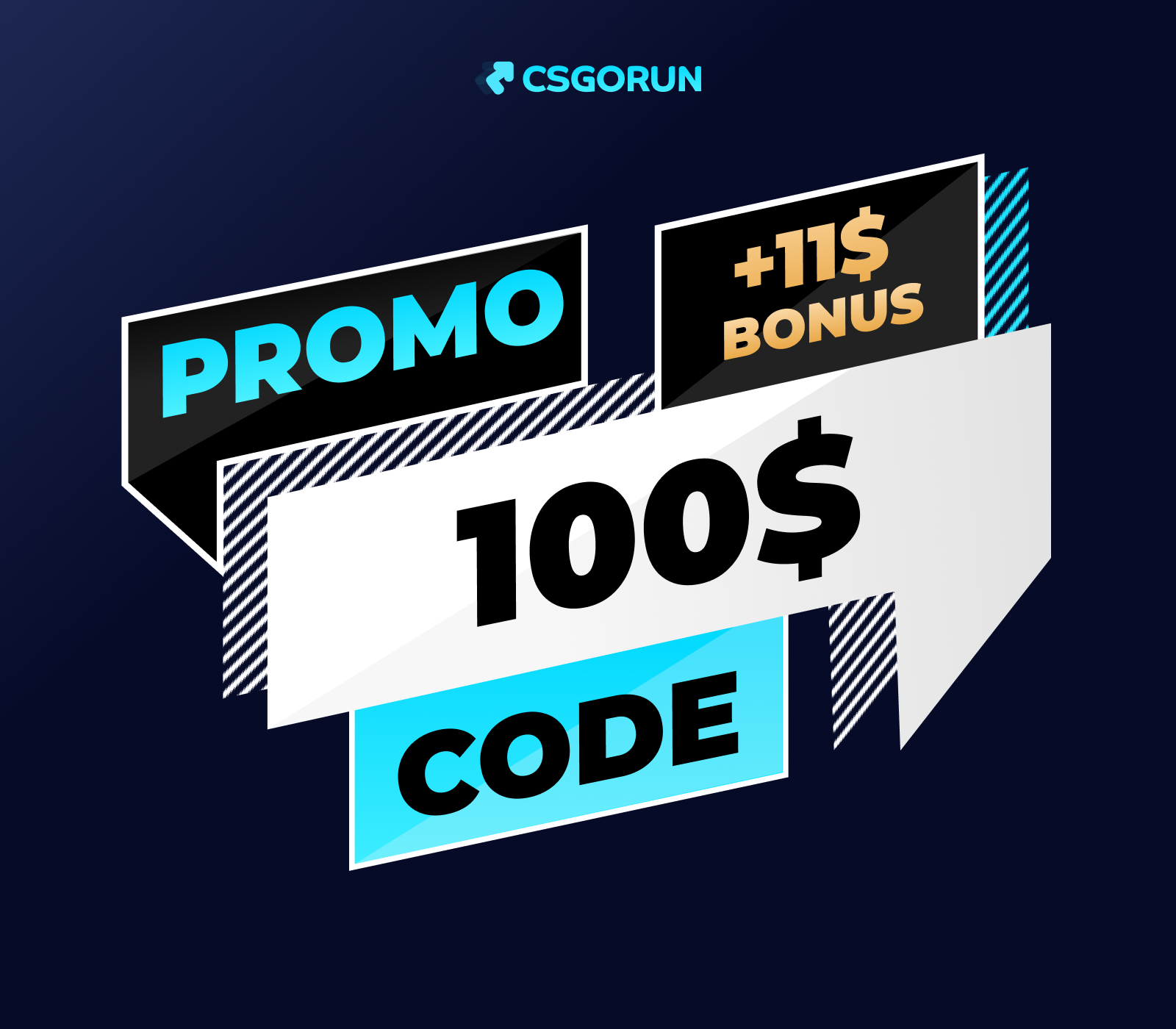 CSGORUN - $100 Подарочная карта + $11 Bonus