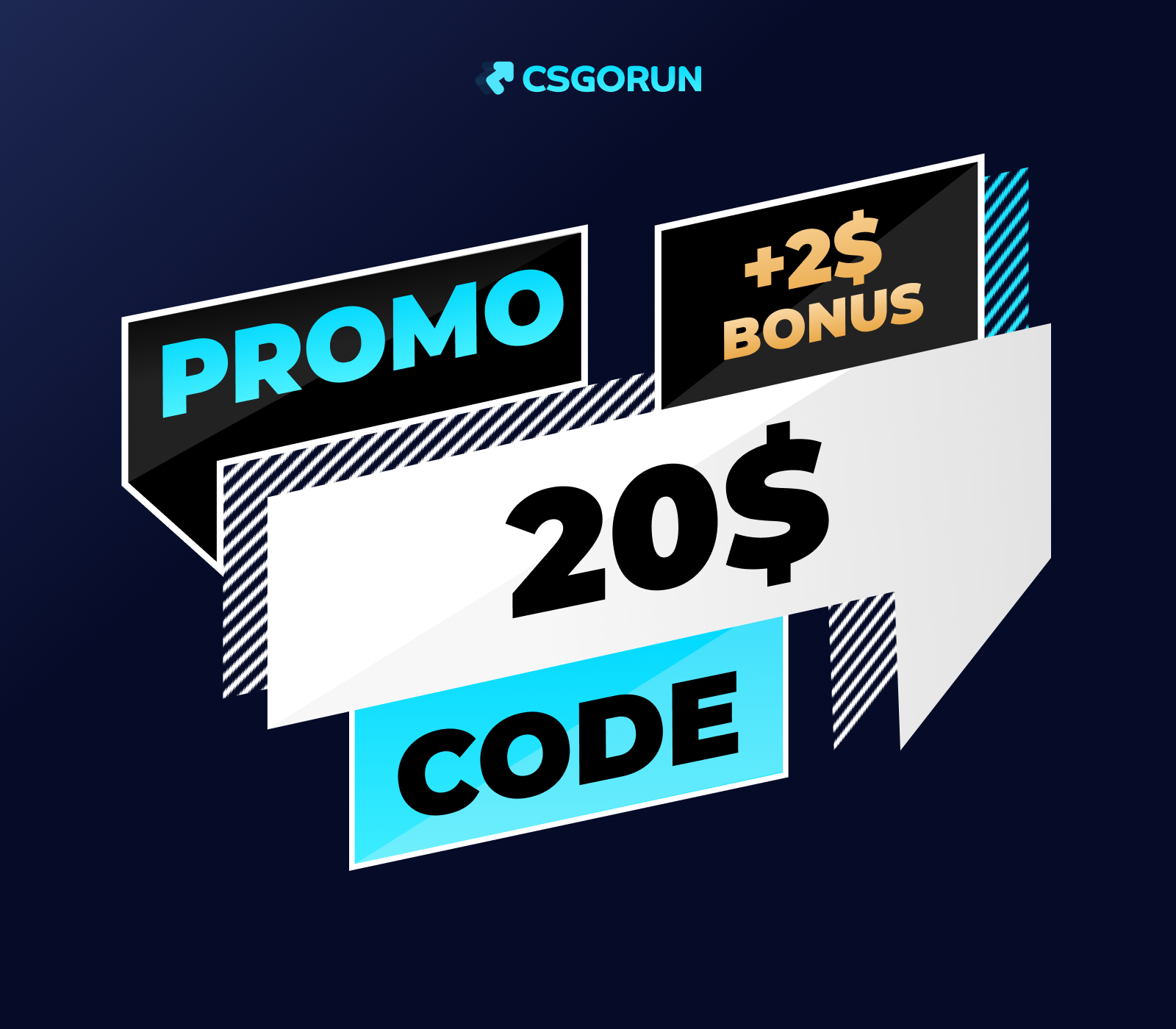 CSGORUN - $20 Подарочная карта + $2 Bonus