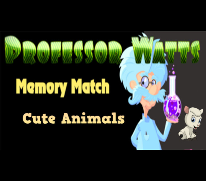 Professor Watts Memory Match Cute Animals PC Steam Ключ