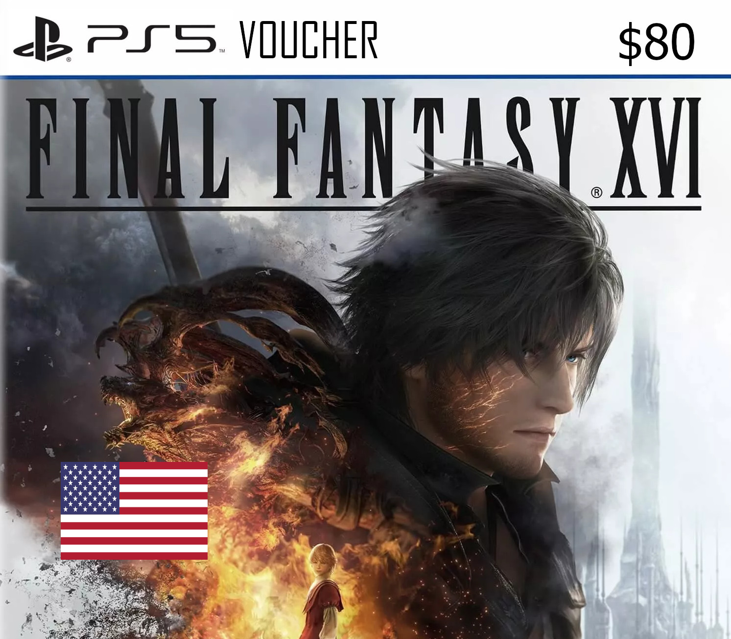 Final Fantasy XVI US PlayStation Network Карта $80