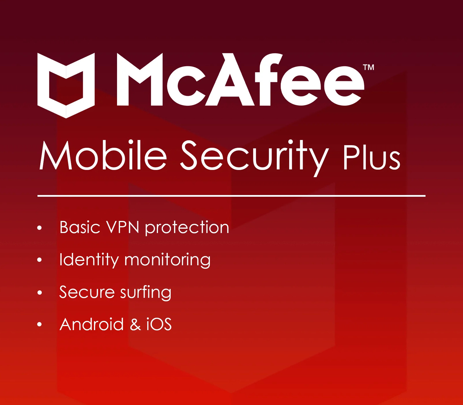 McAfee Mobile Security Plus VPN Ключ (1 Year / Unlimited Devices)
