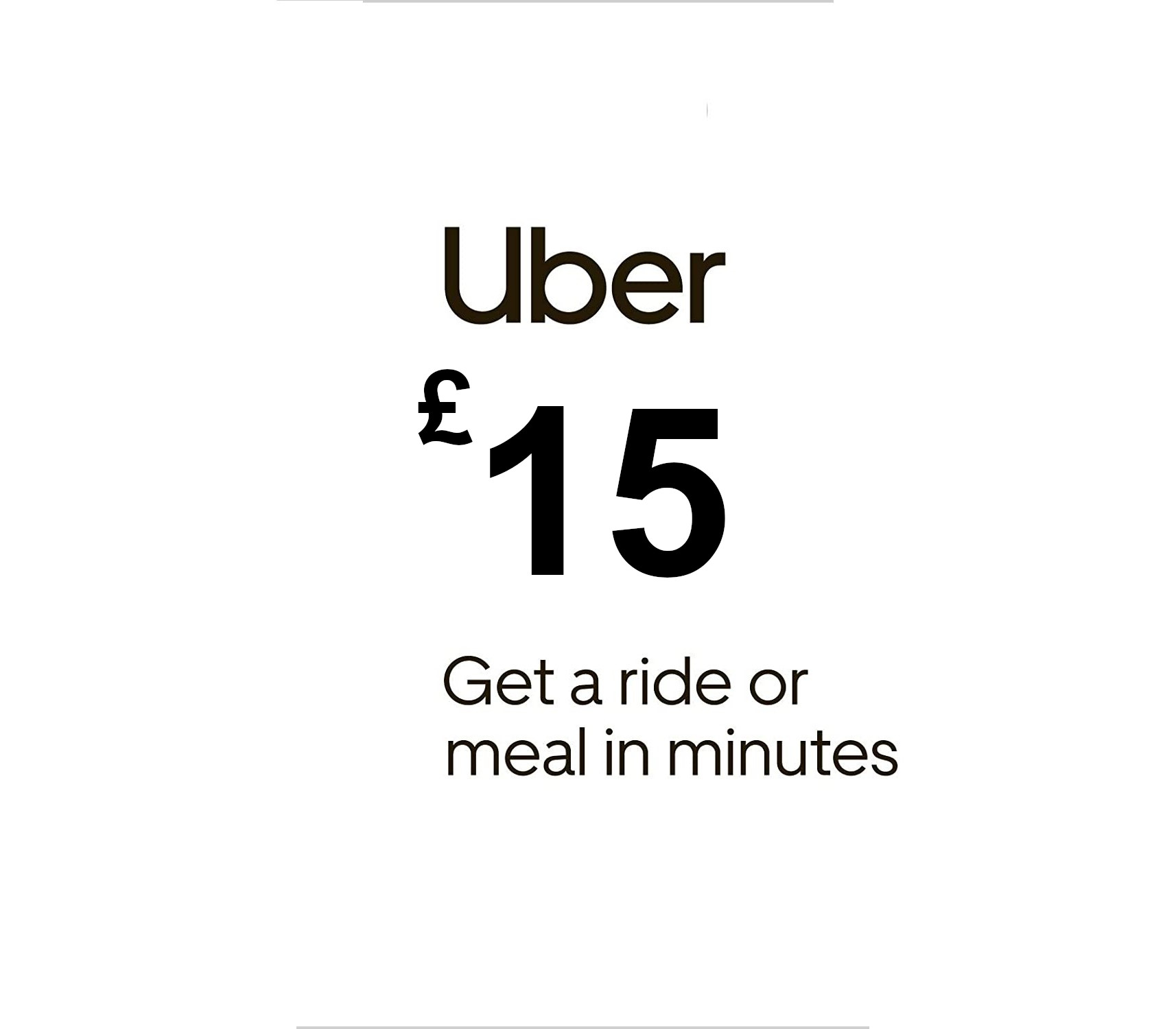 Uber £15 UK Подарочная карта
