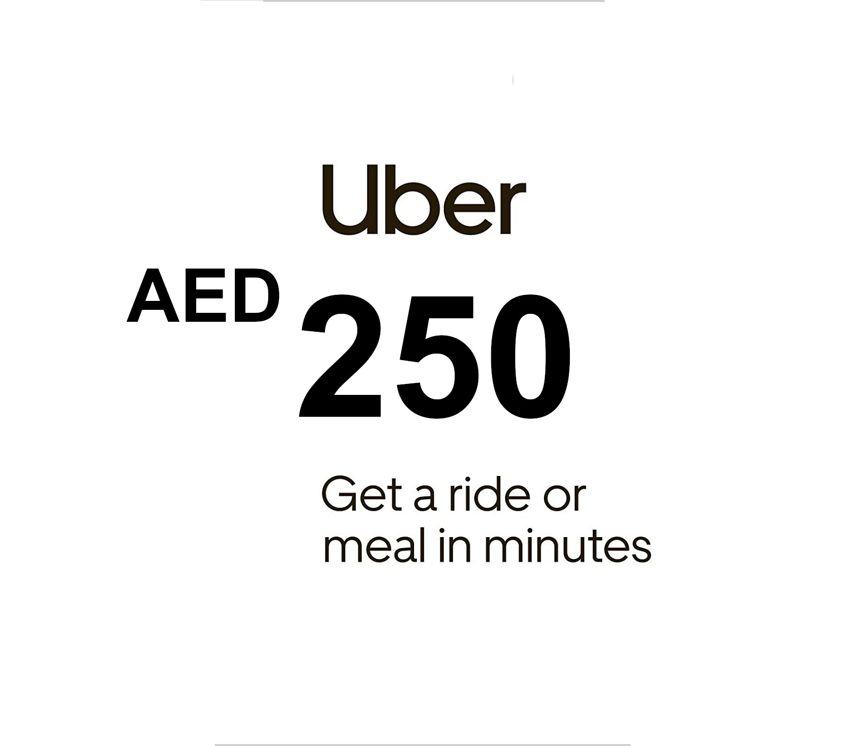 Uber 250 AED AE Подарочная карта