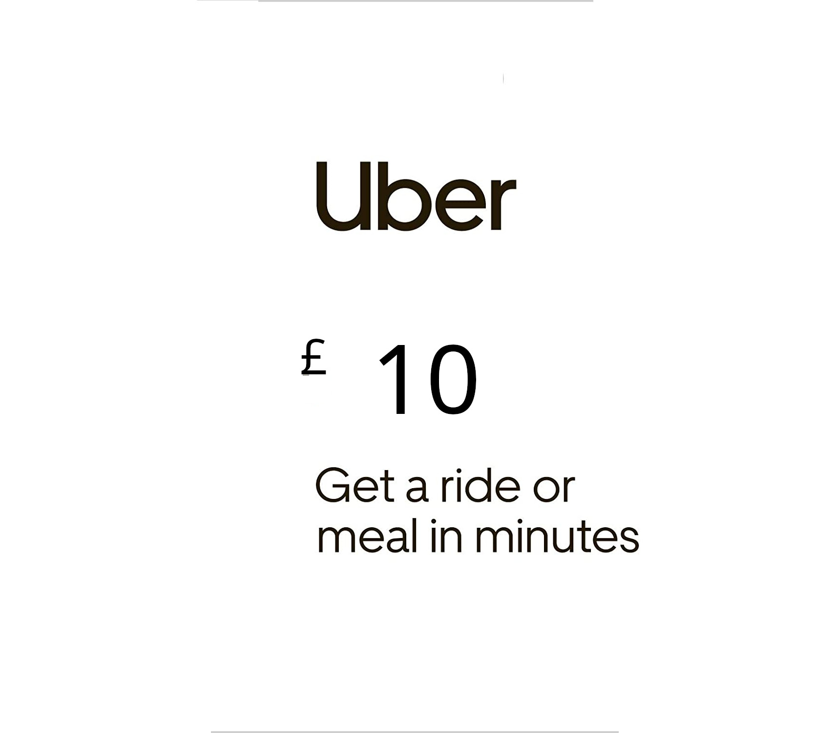 Uber £10 UK Подарочная карта
