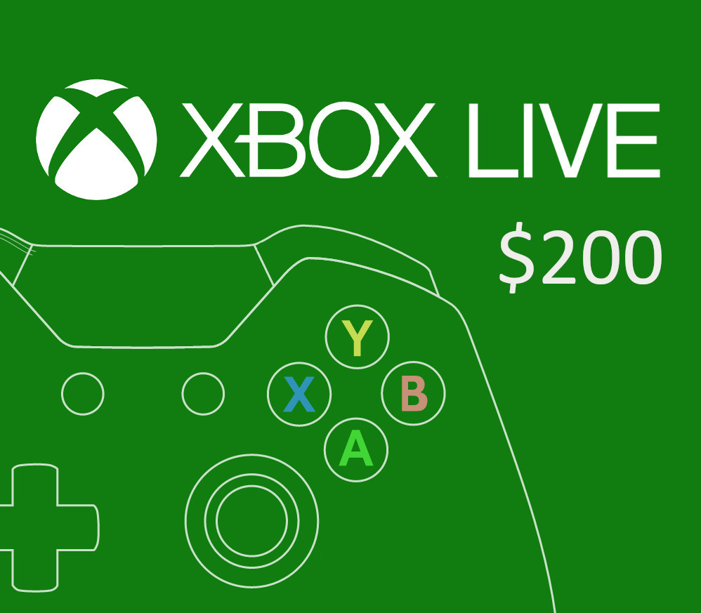 XBOX Live $200 Предоплаченная карта US