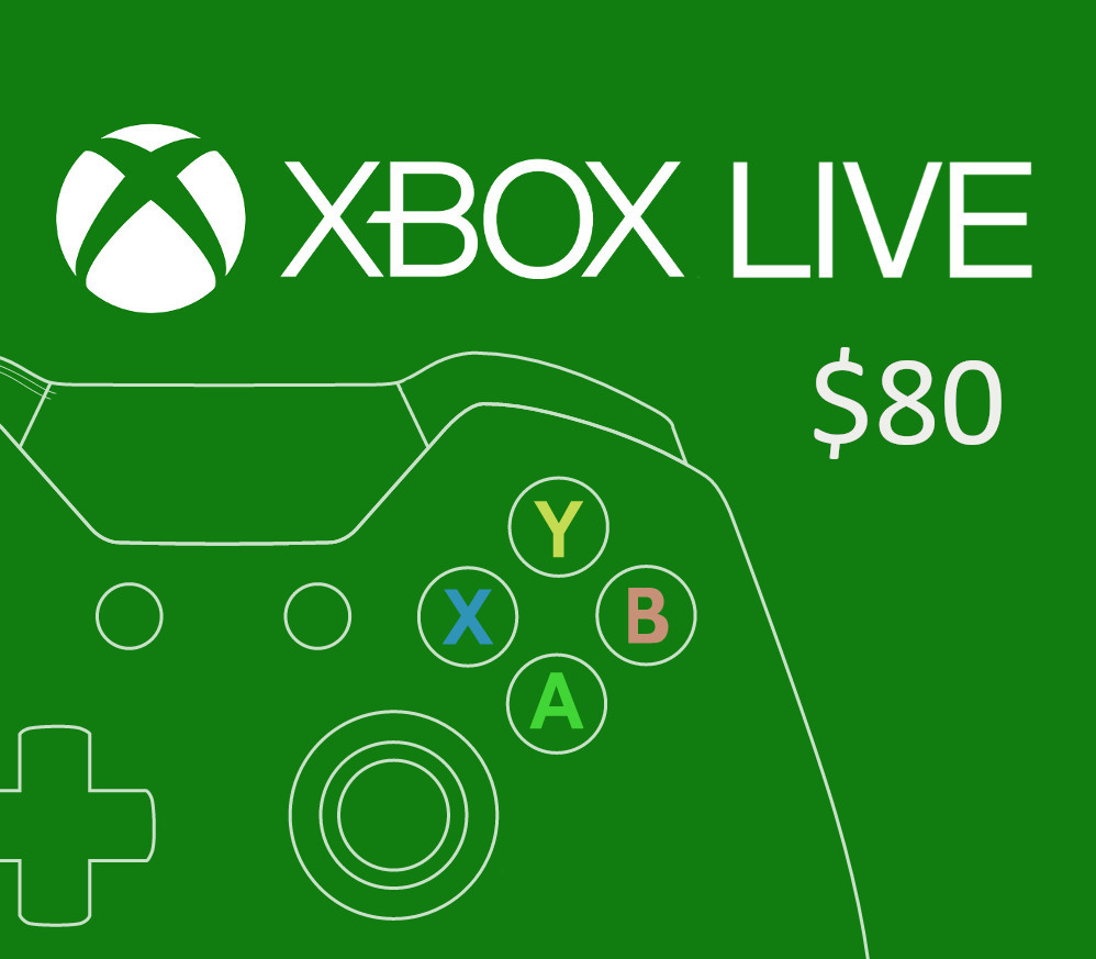 XBOX Live $80 Предоплаченная карта US